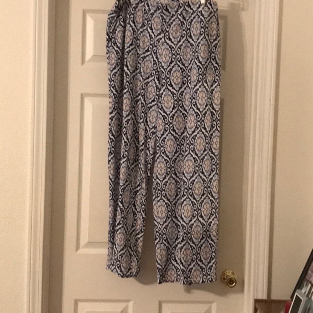 Elegant Wide Leg Patterned Pants